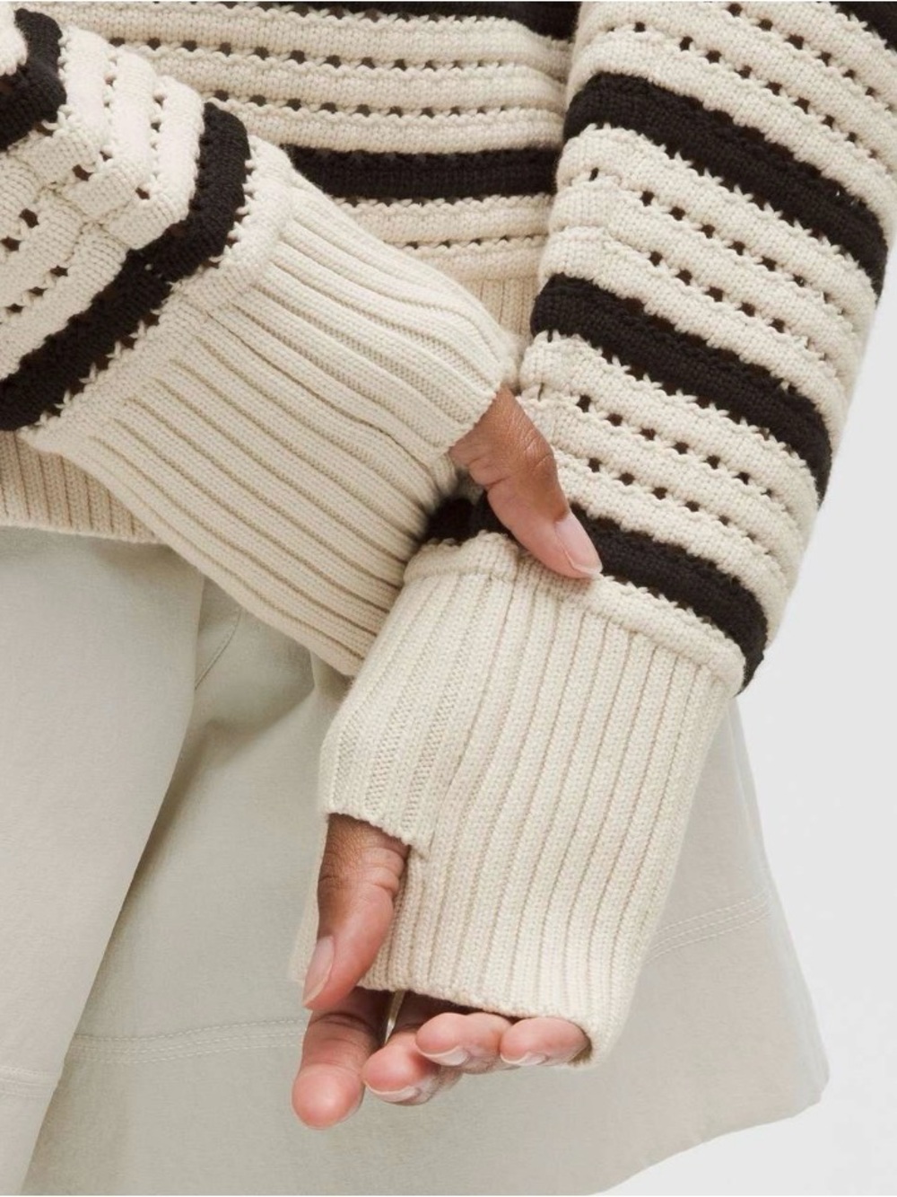 lululemon Cotton Crochet Pullover
Light Ivory / Black - size small - Picture 5 of 9